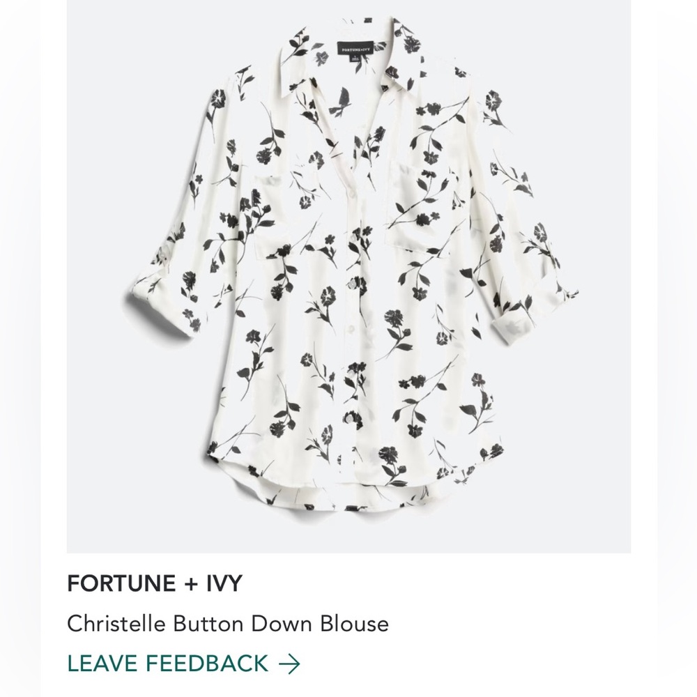 Stitch Fix NWT size M Fortune & Ivy blouse